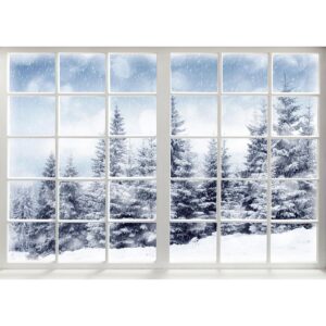 7x5ft Winter Wonderland Forest Scene Backdrop for Photography Christmas Party Decoration