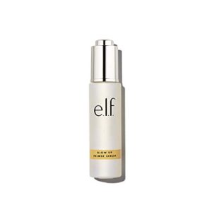 e.l.f. glow up primer serum, weightless makeup base, hydrates & preps, use alone or pair