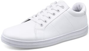 jousen men's casual shoes white sneakers for men memory foam white shoes soft fashion sneaker (amy872 all white 8)