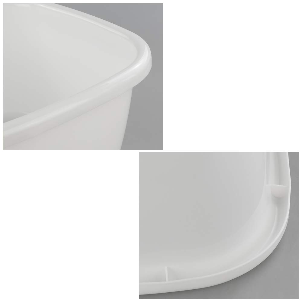 Ggbin 18 Quart Plastic Dish Pans, 13.58"x13.58"x7", 2 Packs(White)