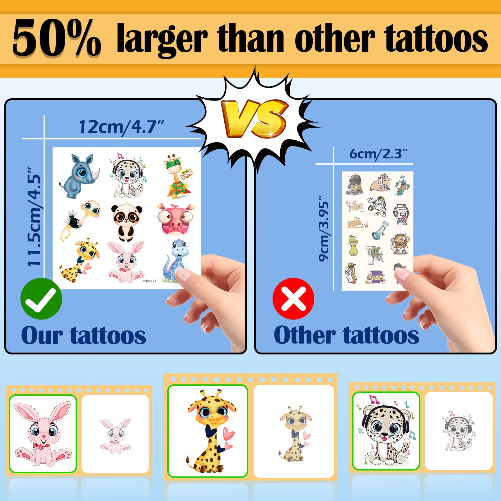 Aresvns Children's temporary tattoo 340+ Designs,20 sheets Cute fake tattoos for Girls and Boys, Waterproof, non-toxic and easy to remove