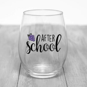 Before School After School Teacher Mug and Teacher Wine Glass Set – Funny Principal Gifts – Coffee Mug and Stemless Wine Glass for Teacher Appreciation and Professor – Because Students