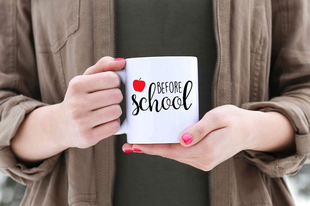 Before School After School Teacher Mug and Teacher Wine Glass Set – Funny Principal Gifts – Coffee Mug and Stemless Wine Glass for Teacher Appreciation and Professor – Because Students