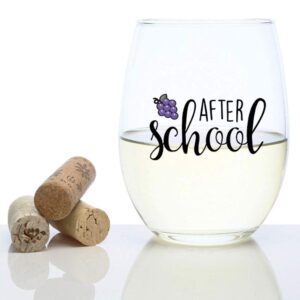 Before School After School Teacher Mug and Teacher Wine Glass Set – Funny Principal Gifts – Coffee Mug and Stemless Wine Glass for Teacher Appreciation and Professor – Because Students