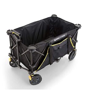 Gorilla Carts 7 Cubic Feet Collapsible Folding Outdoor Utility Sports Beach Wagon, with 150 Pound Capacity, Oversized Bed, & Cup Holder, Black