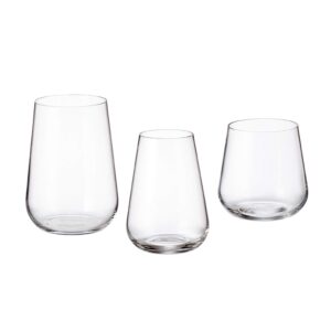 Crystalite Bohemia - Non-Leaded Crystal Wine Glasses Amundsen Stemware Collection, Set of 6 (Stemless Old Fashioned Glasses 11 Ounces (320ml))