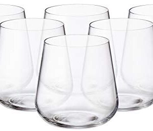 Crystalite Bohemia - Non-Leaded Crystal Wine Glasses Amundsen Stemware Collection, Set of 6 (Stemless Old Fashioned Glasses 11 Ounces (320ml))