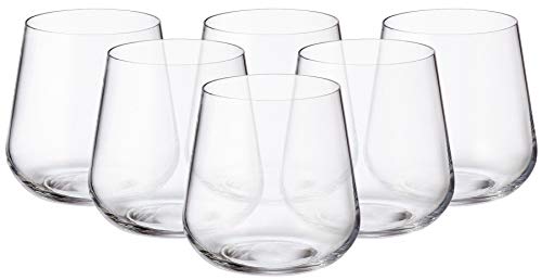 Crystalite Bohemia - Non-Leaded Crystal Wine Glasses Amundsen Stemware Collection, Set of 6 (Stemless Old Fashioned Glasses 11 Ounces (320ml))