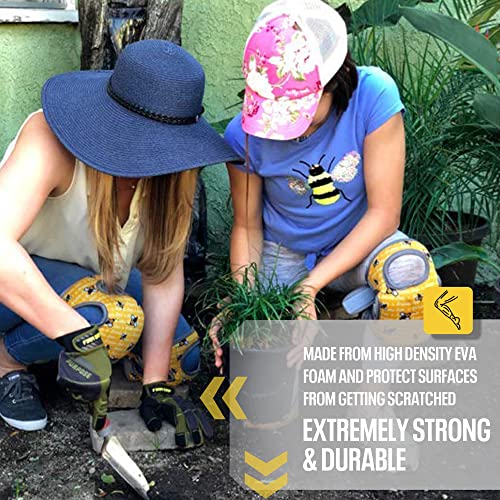 Bee's Knees Cleaning Knee Pads! Great Gift with Soft Foam and NEW LONGER Adjustable Straps, Durable and Soft Knee Protection. Water-Resistant Cleaning Floors, Working in Garden, Yoga, Gardening