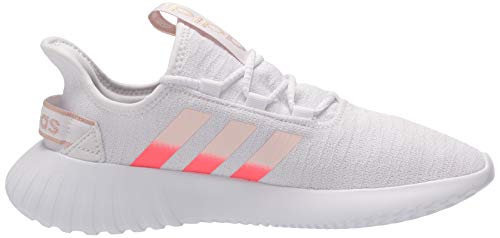 adidas Women's Kaptir Running Shoe, White/Pink/Light Orange, 10