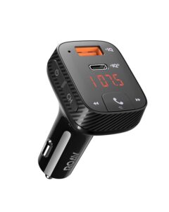 anker roav bluetooth car adapter and charger, power iq 3.0 type c pd, fm transmitter for car, wireless calling with 5.0, noise cancellation -t2