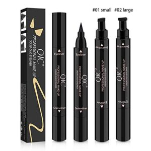 Funfunman Winged Eyeliner Stamp - 2 Pens Perfect Cat Eye Vamp Liquid Black Quick Flick Wingliner Waterproof Stencil Wing Long Lasting Smudgeproof Natural Smooth