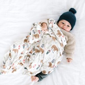 Copper Pearl Large Premium Knit Baby Swaddle Receiving Blanket Lumberjack