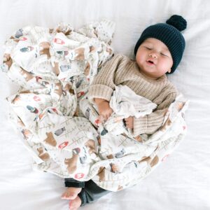 Copper Pearl Large Premium Knit Baby Swaddle Receiving Blanket Lumberjack