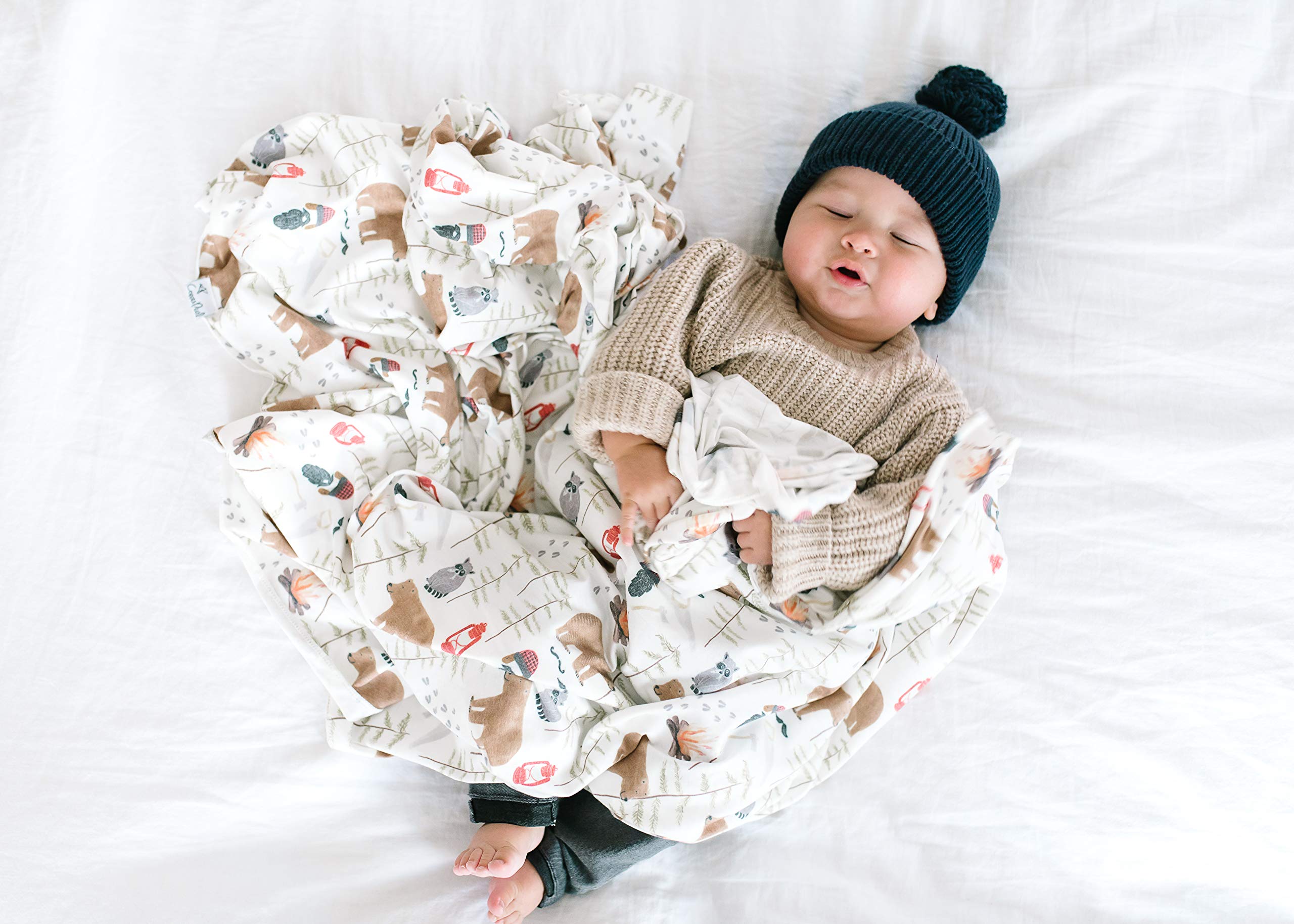 Copper Pearl Large Premium Knit Baby Swaddle Receiving Blanket Lumberjack