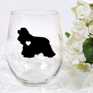 SPPRANDOM Aoceman Cocker Spaniel Wine Glass, 21 Oz, Cocker Spaniel Mom, Dog Wine Glass, Dog Lover, Cocker Spaniel Gift