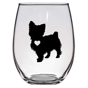 yorkie, yorkshire terrier wine glass, 21 oz, yorkie gift,