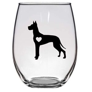 laguna design co. great dane wine glass, 21 oz, great dane gift, dog mom, dog lover