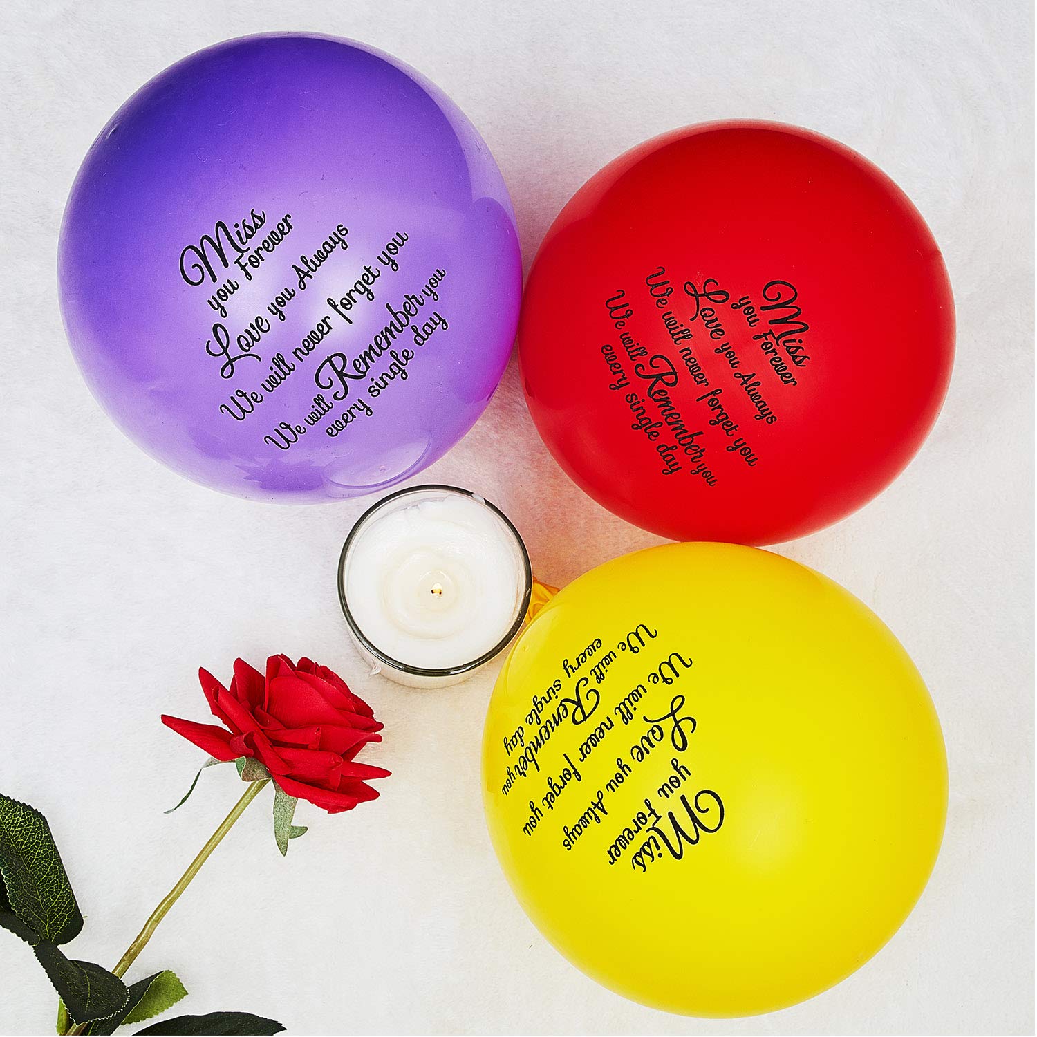 72 Pieces Colorful Memorial Funeral Balloons Remembrance Biodegradable Balloons for Celebration of Life, Balloon Release, Funeral Decoration