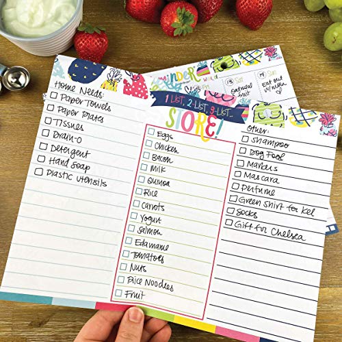 Meal Planner Pad 52-Week Menu Notepad Daily Planning Meals Breakfast Lunch Dinner Tracker 8x10 Inch Tear-off Grocery List + Bonus Dry Erase Menu Board