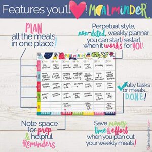 Meal Planner Pad 52-Week Menu Notepad Daily Planning Meals Breakfast Lunch Dinner Tracker 8x10 Inch Tear-off Grocery List + Bonus Dry Erase Menu Board