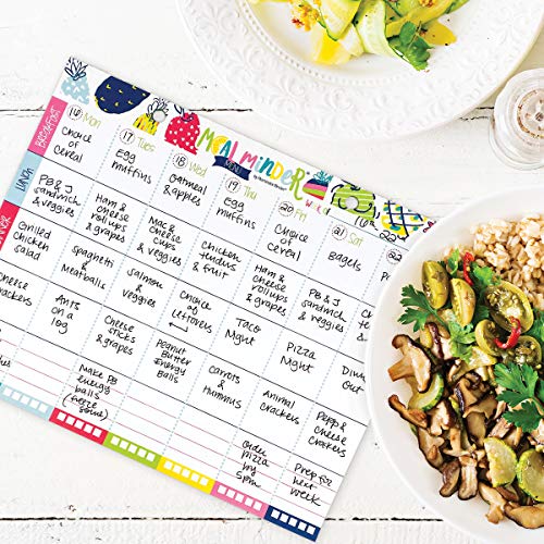 Meal Planner Pad 52-Week Menu Notepad Daily Planning Meals Breakfast Lunch Dinner Tracker 8x10 Inch Tear-off Grocery List + Bonus Dry Erase Menu Board