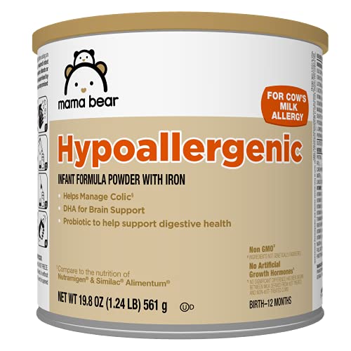 Amazon Brand - Mama Bear Hypoallergenic Infant Formula Powder with Iron, Non-GMO, 1.24 pound (Pack of 1)