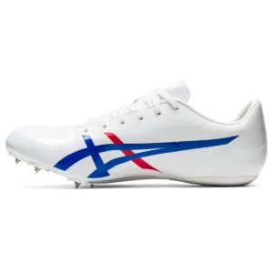 asics unisex hypersprint 7 track & field shoes, 12.5, white/asics blue