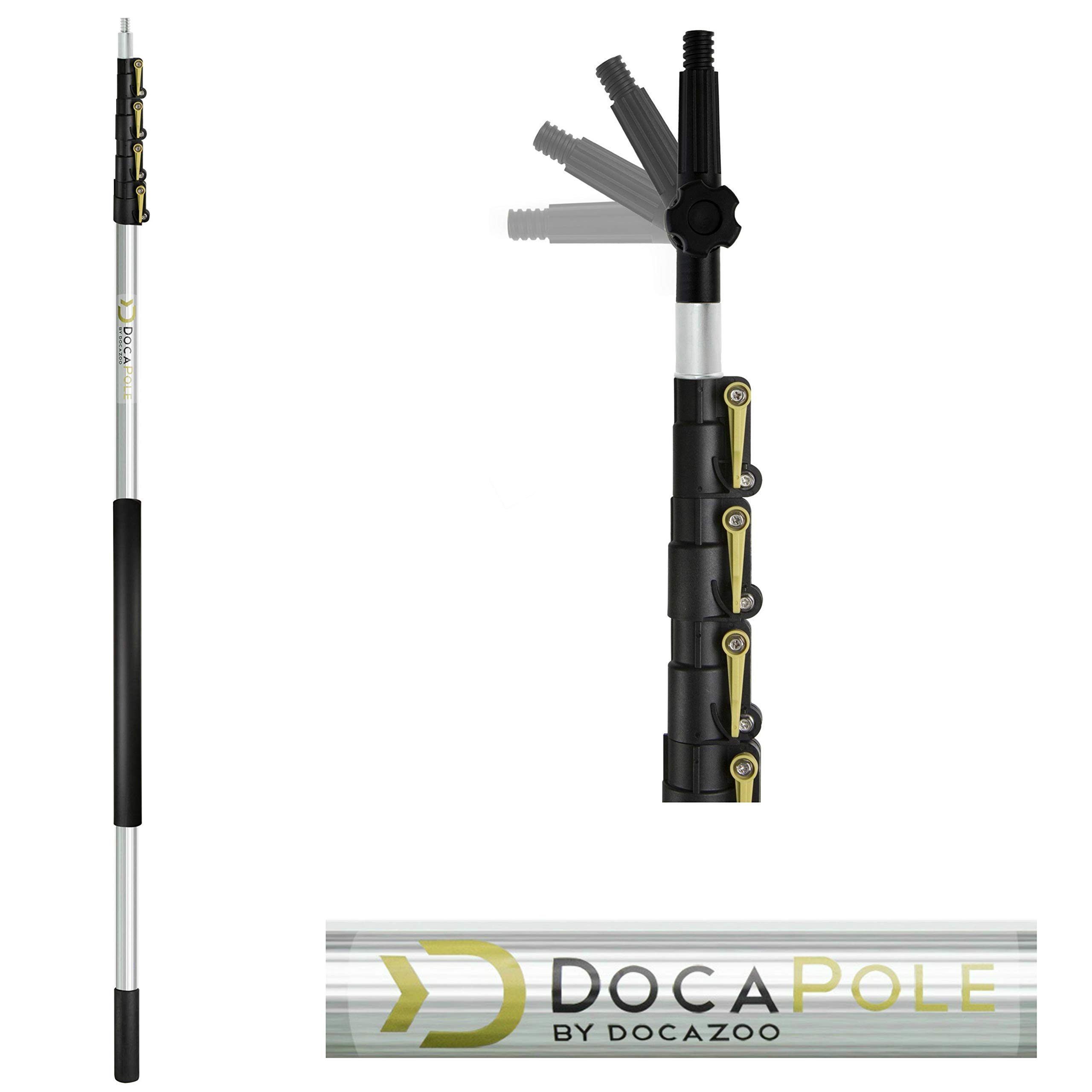 DocaPole 30 Foot Camera Pole – 7-30 ft Extension Pole + Camera Adapter for GoPro, Camera or Video Camera | Provides up to 36 Feet of Reach | Painters Pole Camera Adapter…