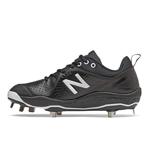 New Balance Women's Fresh Foam Velo V2 Metal Softball Shoe, Black/White, 8.5