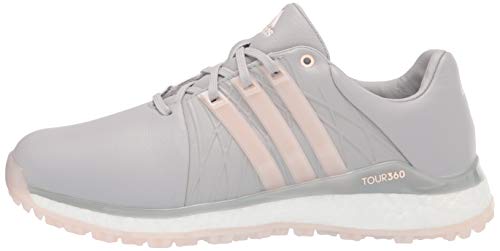 adidas Women's Tour360 XT Spikeless Golf Shoe Glory Grey/Pink Tint/Silver Metallic 7.5 M