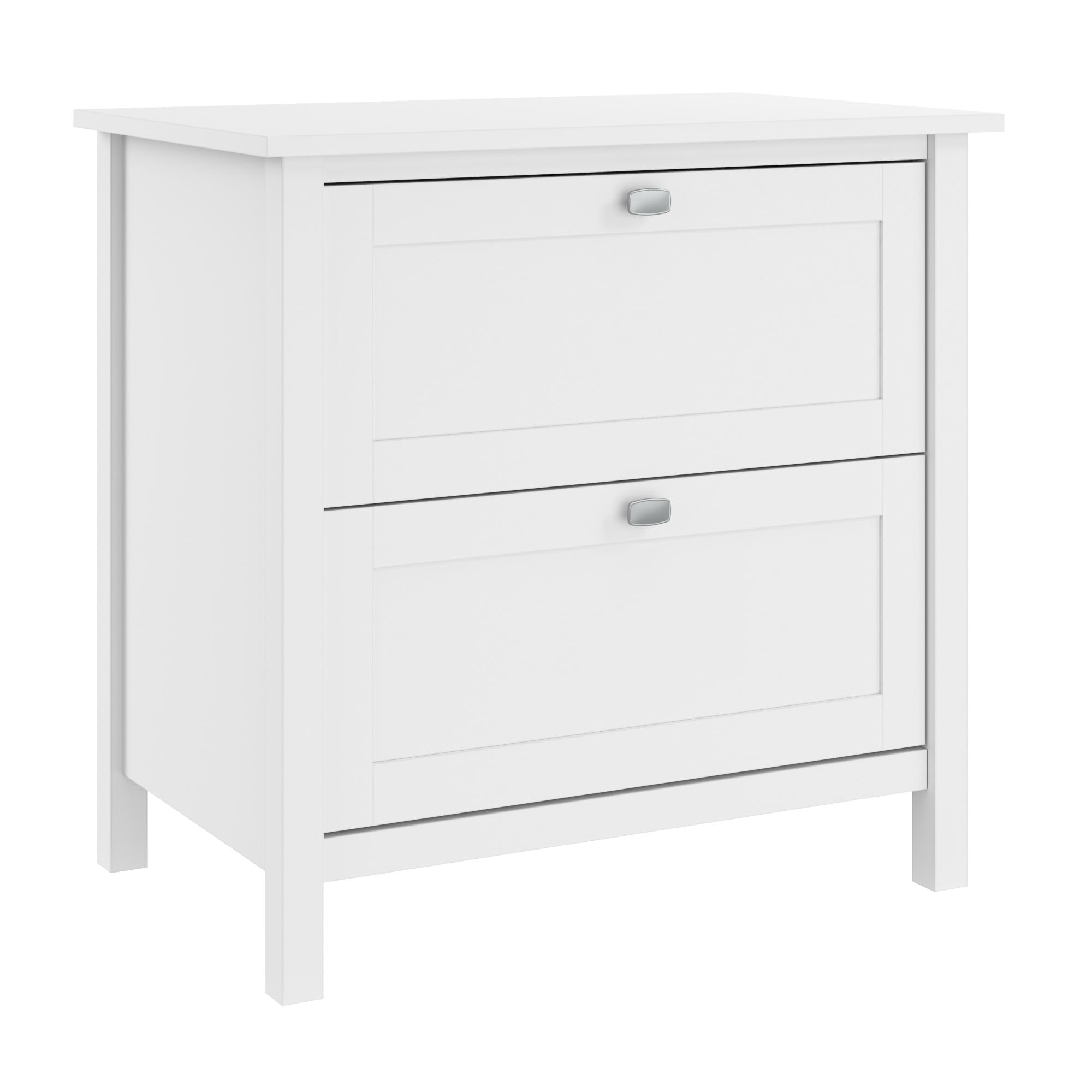 Bush Furniture Lateral File Cabinet with Satin Chrome Hardware Broadview Collection 2 Drawer Filing Unit for Home Office