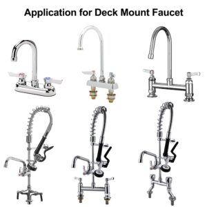 KWODE 14” Swivel Spout Replacement Kit for Commercial Kitchen Sink Faucet with Swing Nozzle Stainless Steel Add-on Spout Chrome Polished Finish(Connector Size is M25*1.25MM)