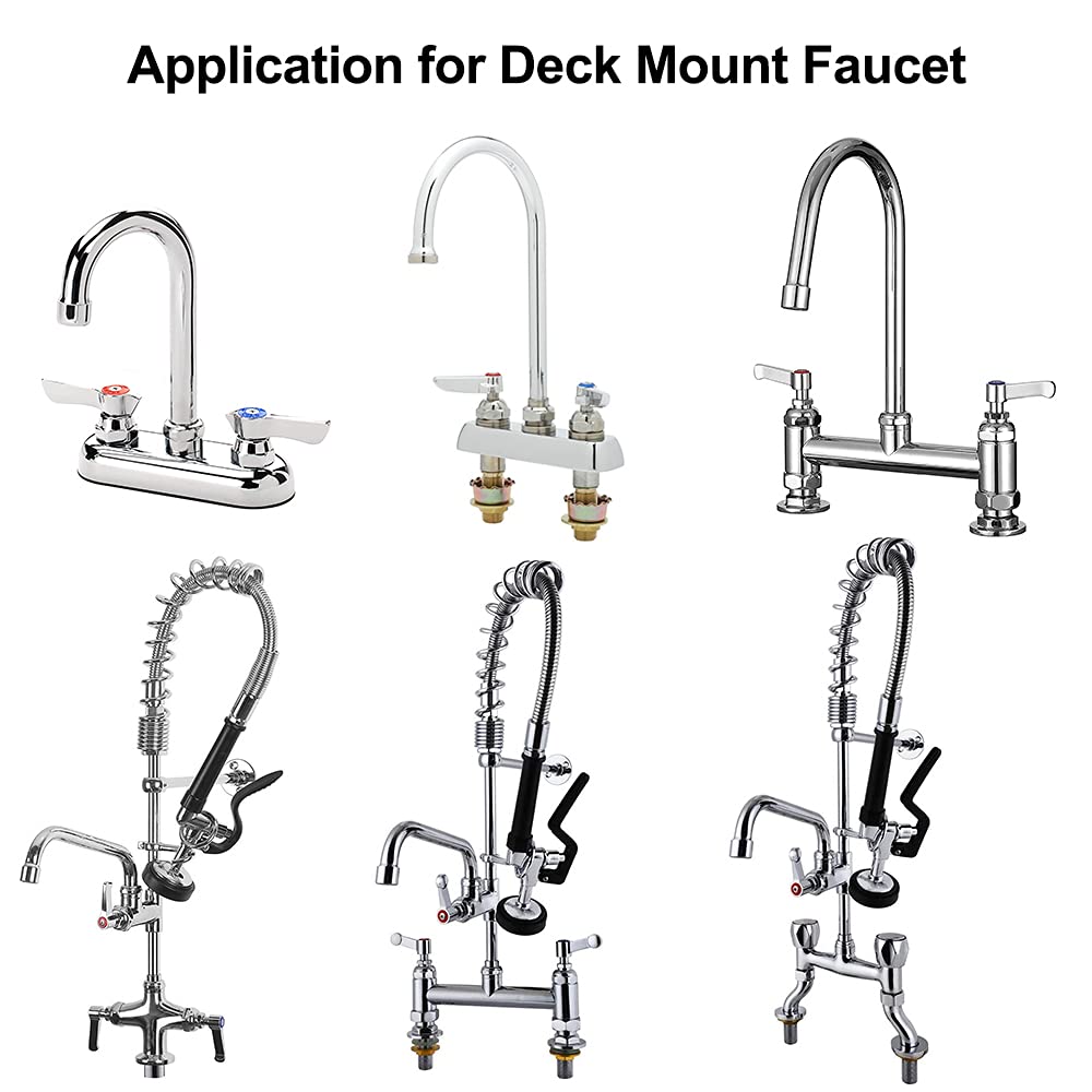 KWODE 14” Swivel Spout Replacement Kit for Commercial Kitchen Sink Faucet with Swing Nozzle Stainless Steel Add-on Spout Chrome Polished Finish(Connector Size is M25*1.25MM)