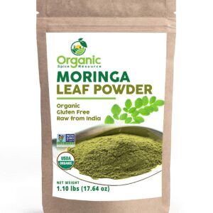 Organic Moringa Powder - 1.10 lbs (17.64 oz) | USDA Organics, Non-GMO, Kosher, Halal, Moringa Olifera Powder - 100% Raw and Natural, by SHOPOSR