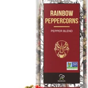 Soeos Rainbow Peppercorns, 8oz (Pack of 1), Non-GMO, Kosher, Packed to Keep Peppers Fresh, Peppercorn for Grinder Refill, Whole Peppercorns