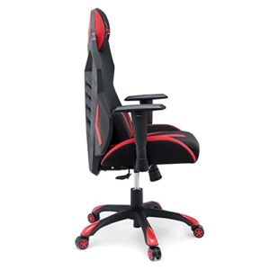 Modway Speedster Ergonomic Mesh Gaming Computer Desk Chair in Black Red