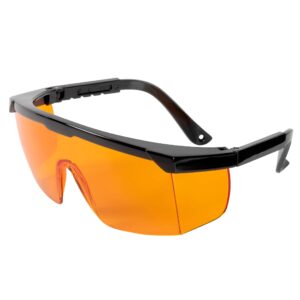 professional uv light safety glasses - polycarbonate shatterproof uvc protection goggles for blocking up to uv 400 rays and blue light - ansi z87.1 approved with yellow tint lens - regular fit