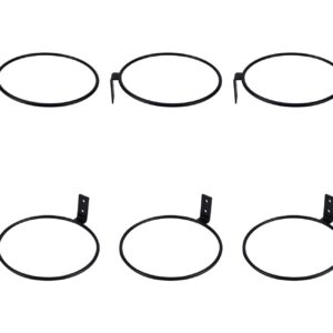 TQVAI 6 inch Flower Pot Holder, Wall Planter Ring Hanger, Wall Mounted Pot Hook Bracket, 6 Pack, Black