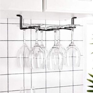 dbyan under cabinet wine glass rack stemware holder,oil rubbed bronze 6 cup glasses vintage style stainless steel wall-mounted hanging wine glass hanger for bar home cafe