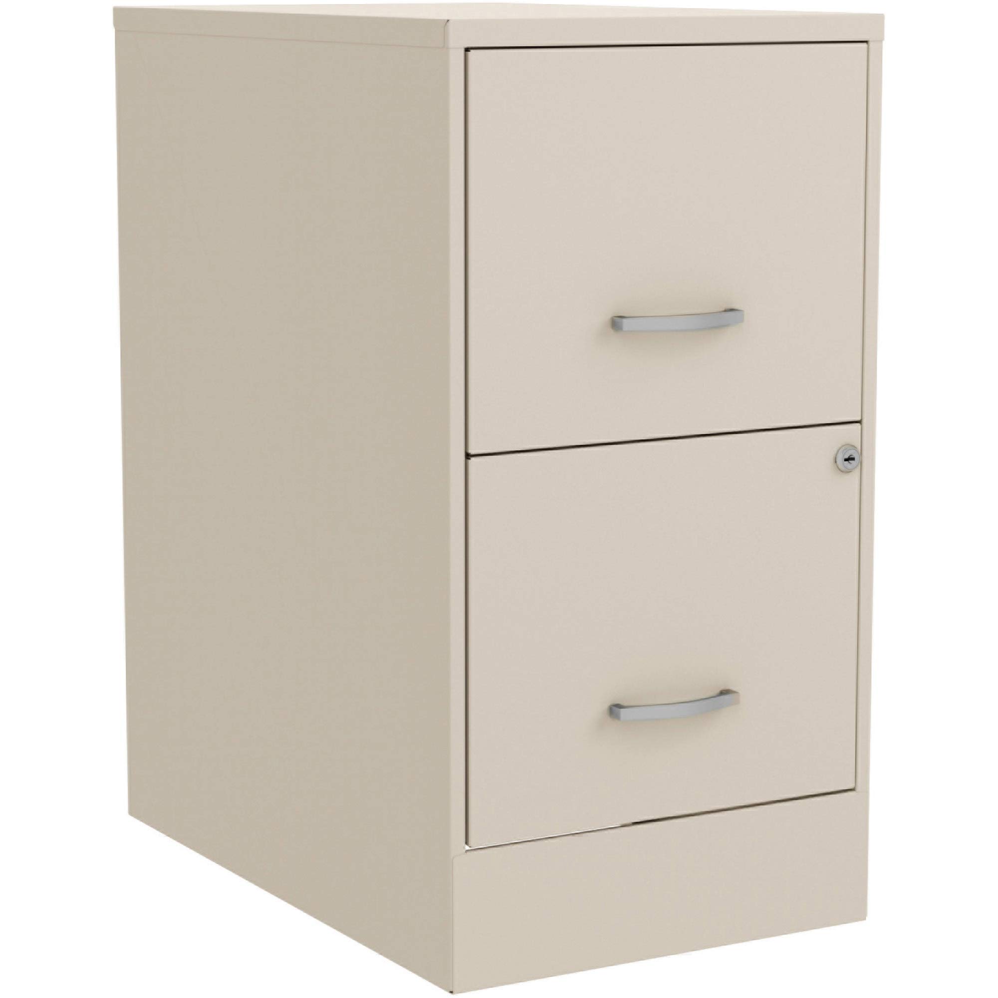 Lorell LYS SOHO File/File 2-Drawer File Cabinet, Stone,Chrome