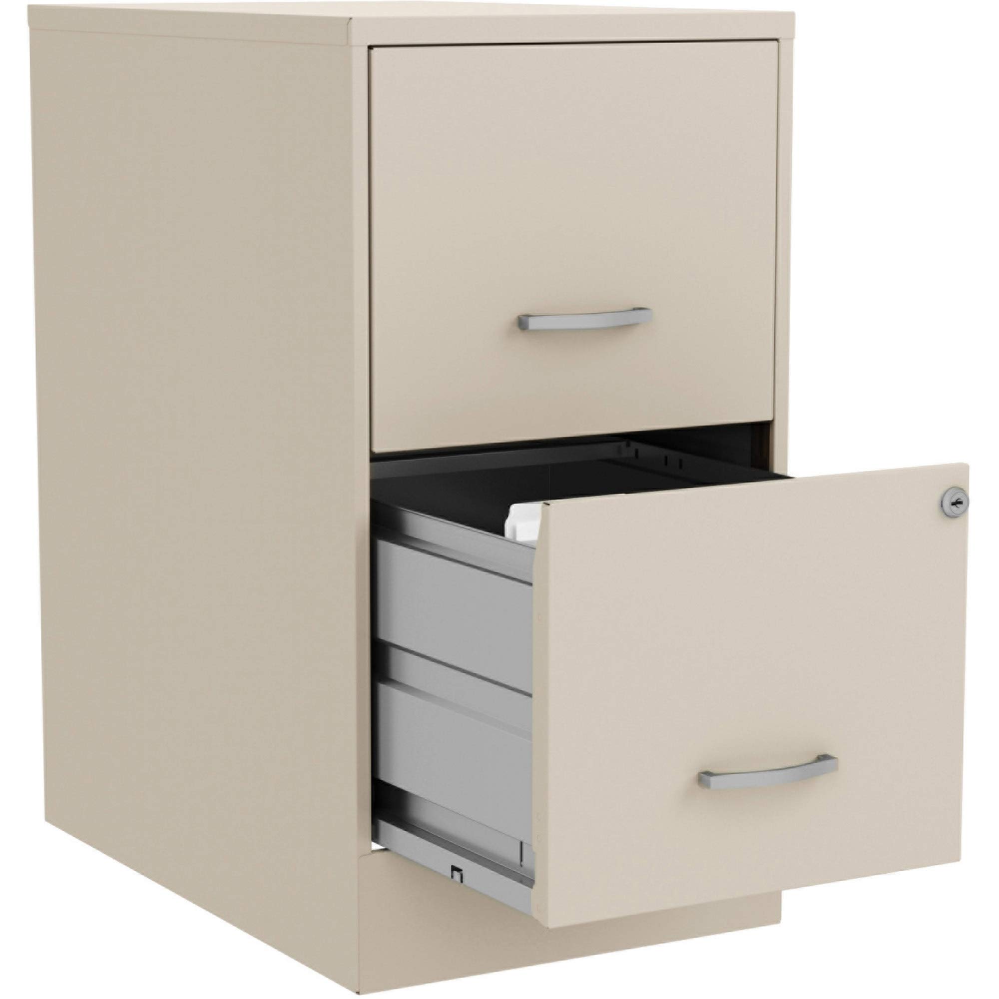 Lorell LYS SOHO File/File 2-Drawer File Cabinet, Stone,Chrome
