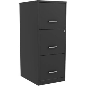 lys soho vertical file cabinet, black