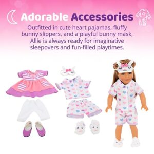 Playtime by Eimmie 18 Inch Allie Doll with Carrying Case, Doll Accessories, Doll Pajamas, Doll Slippers, Doll Clothes, 18-Inch Doll