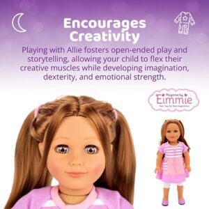 Playtime by Eimmie 18 Inch Allie Doll with Carrying Case, Doll Accessories, Doll Pajamas, Doll Slippers, Doll Clothes, 18-Inch Doll