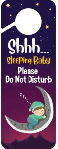 baby sleeping sign | please do not disturb | plastic door knob hanger sign