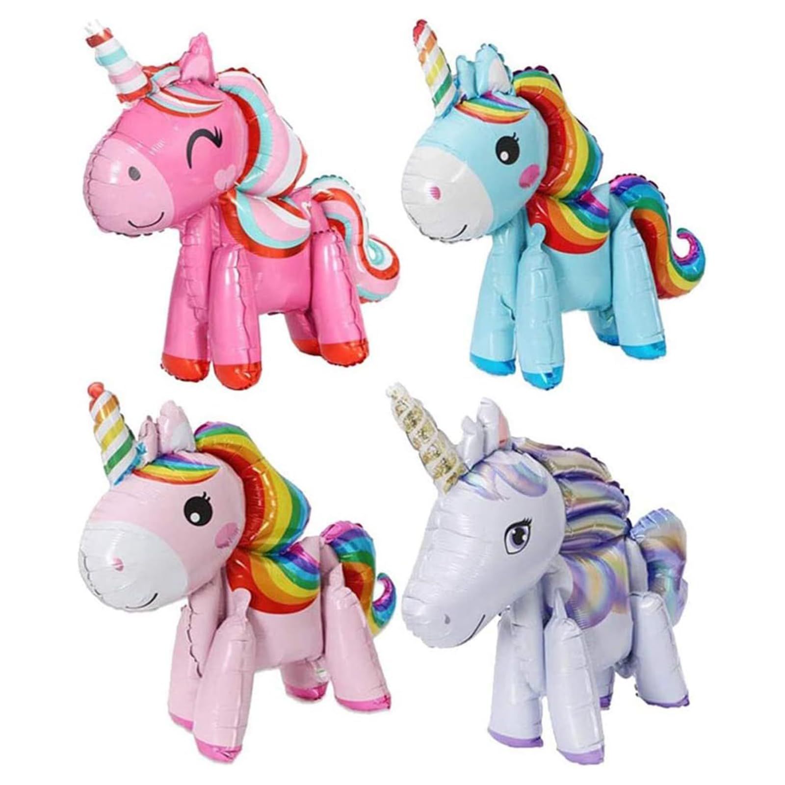 3D Unicorn Balloons for Birthday Party, Wedding, Baby Shower Decoration Supplies, Party Foil Balloon for Children Kids Gift & Toys (8 Pack)