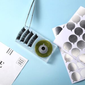 960 Pieces 1 Inch Disposable Eyelash Glue Stickers Waterproof Glue Aluminum Foil Stickers Eyelash Glue Holder Pallet Sticker for Makeup Tool Supplies