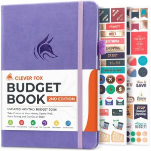 clever fox budget book 2.0 – simple budgeting planner for beginners – financial notebook with money spending, debt & bill tracker (lavender)