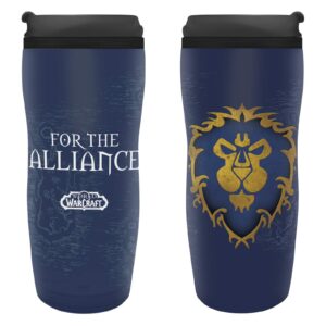 abystyle world of warcraft alliance travel mug holds 12 fl oz video games action home office drinkware accessorie merch gift